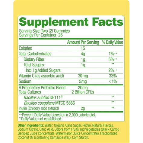 culturelle probiotic ingredients.